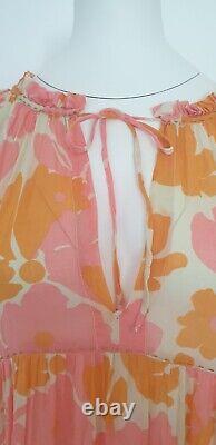 Orange Pink Floral Maxi Dress- Sustainable