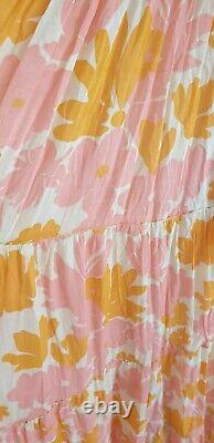 Orange Pink Floral Maxi Dress- Sustainable