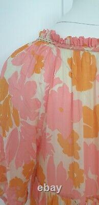 Orange Pink Floral Maxi Dress- Sustainable