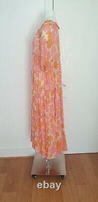 Orange Pink Floral Maxi Dress- Sustainable