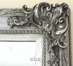 PARIS Ornate Extra-large French Full Length Wall Leaner Mirror SILVER 175x114cm