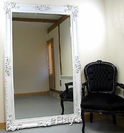 PARIS Ornate Extra-large French Full Length Wall Leaner Mirror WHITE 45'' x 69'