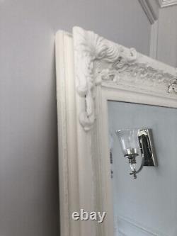 Pembridge Large Antique Cream Full Length Leaner Wall Floor Mirror 190cm x 81cm