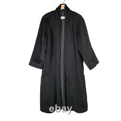 Peruvian Connection Coat Women's Large Baby Alpaca & Wool Black Long Full Length