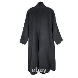 Peruvian Connection Coat Women's Large Baby Alpaca & Wool Black Long Full Length