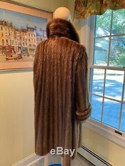 Plus Size 16 X-Large Genuine Canadian Beaver Real Fur Coat 44 Long Full Length