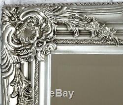 Portland Full Length Ornate Large Vintage Wall Leaner Silver Mirror 160cm x 72cm