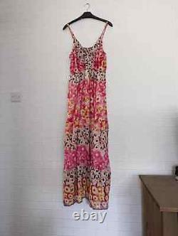 Pretty Multicoloured Maxi Dress Size Large Holiday Summer