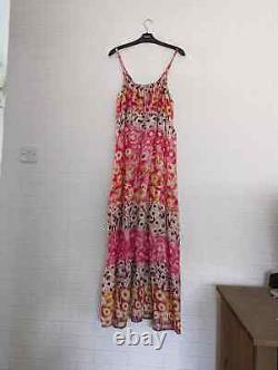 Pretty Multicoloured Maxi Dress Size Large Holiday Summer