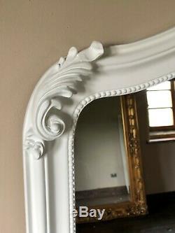Pure White Large Full Length Ornate French Leaner Dressing Dress Wall Mirror