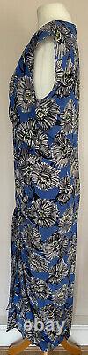 RAEY floral print 100% silk ruched maxi dress L