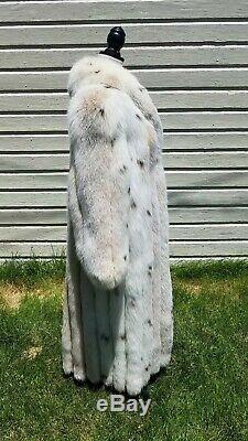 RARE! Medium Large 38 Chest Long Full Length SAGA Spotted Fox Fur Coat Jacket