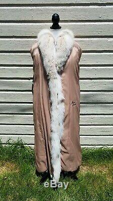 RARE! Medium Large 38 Chest Long Full Length SAGA Spotted Fox Fur Coat Jacket