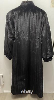 REDUCED! GLAMOUROUS FULL LENGTH Ranch Mink Fur Coat Size Large L 12 14 VG Cond