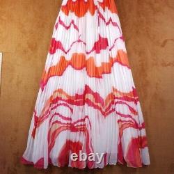 ROCOCO SAND Womens Dress Large White Empire Maxi Halter Pleated Full Length $450