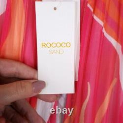 ROCOCO SAND Womens Dress Large White Empire Maxi Halter Pleated Full Length $450