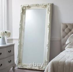 'RRP £419 Carved Louis Leaner Mirror Cream Large Full Length 35x69 Wall Stand