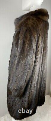 RUSSIAN SABLE Real Fur Full Length Coat Jacket Size M-L 6-10