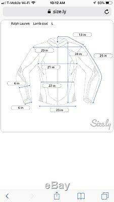Ralph Lauren coat jacket Lamb Fur Italy NWT Large Womens Shearling Brown Button