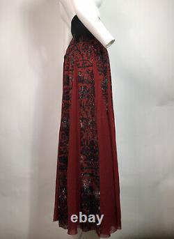Rare Vtg Jean Paul Gaultier Red Mesh Long Skirt L