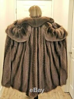 Real Arctic Fox Fur Coat/ Full Length/ US Size 10/12/14