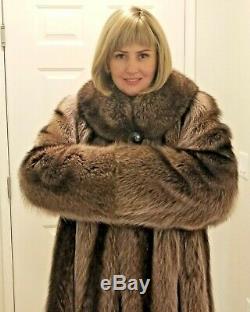 Real Arctic Fox Fur Coat/ Full Length/ US Size 10/12/14
