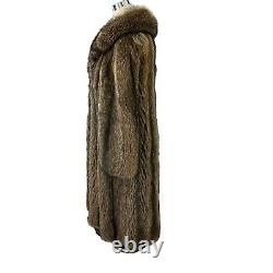 Revillon Furs Full Length Raccoon Fur Coat Size L Fully Lined