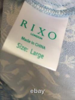 Rixo'Virtues of Rosemary' Blue White Floral Button Down Maxi Dress Sz L (UK 14)
