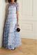 Staud Hyacinth Tiered Printed Crinkled-organza Maxi Dress