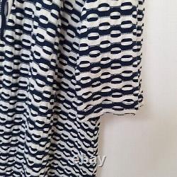 Sahara L Cocoon Hem Dress Navy White Maxi Length 16 18