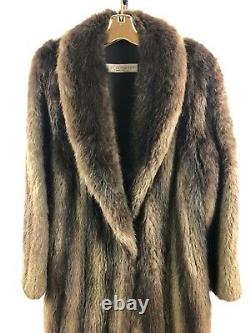 Salon Collection Canada Full Length Longhaired Mahogany Brown Beaver Fur Coat