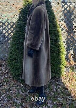 Sheared Beaver Full Length Fur Coat -
