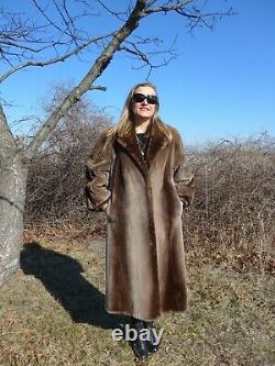 Sheared Beaver Full Length Fur Coat -
