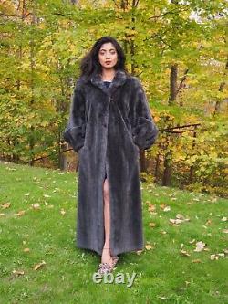 Sheared Beaver Fur Coat Full Length 49 L/XL Fast Shipping