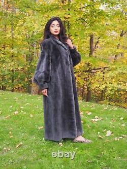 Sheared Beaver Fur Coat Full Length 49 L/XL Fast Shipping