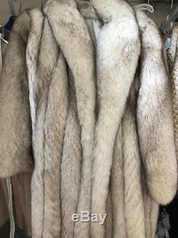 Silver Fox Fur Coat Full Length Medium / Large