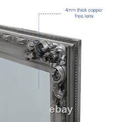 Silver Large Full Length Wall floor Mirror Dressing Mirror Chic Bedroom Decor