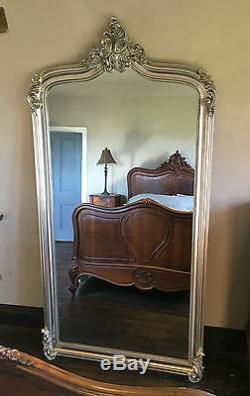 Silver Large Tall Ornate French Full Length Leaner Dressing Dress Wall Mirror