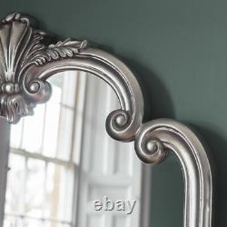 Silver X Large Palazzo Ornate Full Length Wall Leaner Floor Mirror 184x140cm