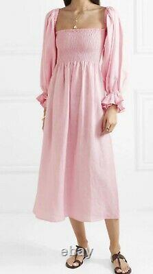 Sleeper Atlanta Pink Linen Dress. Size Large