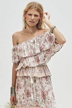 Spell & The Gypsy Free People Zahara Rosewater Pink Floral Midi Skirt L NWT