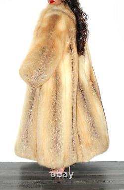 Stunning Full Length Real Golden Island Red Fox Genuine Fur Coat Jacket L XL