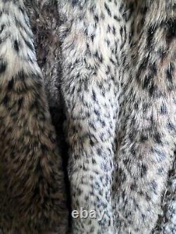 Stunning full length large faux fur coat