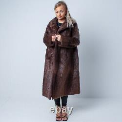 Stunning vintage rich brown Fur Long full length Coat approx chest size 48