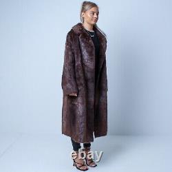 Stunning vintage rich brown Fur Long full length Coat approx chest size 48