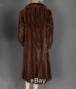 Sz Large Real Mink Fur Ladies Full Length Vintage Coat Luxurious Lining