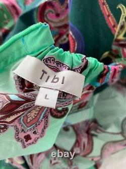 TIBI Stunning Cotton Belted Maxi Dress Paisley Type Print. Size L