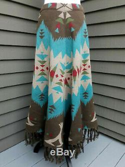 Tasha Polizzi Women's Teal Cheyenne Tipi Skirt Size LG NWT MSRP $198