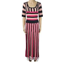 Temperley Womens Multicoloured Viscose Striped Knitted Maxi Dress Size L