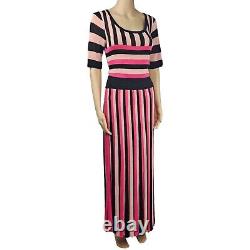 Temperley Womens Multicoloured Viscose Striped Knitted Maxi Dress Size L